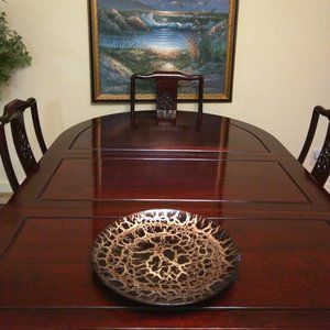 SERVING PLATE - GOLD/BURGUNDY - MADE IN ITALY!